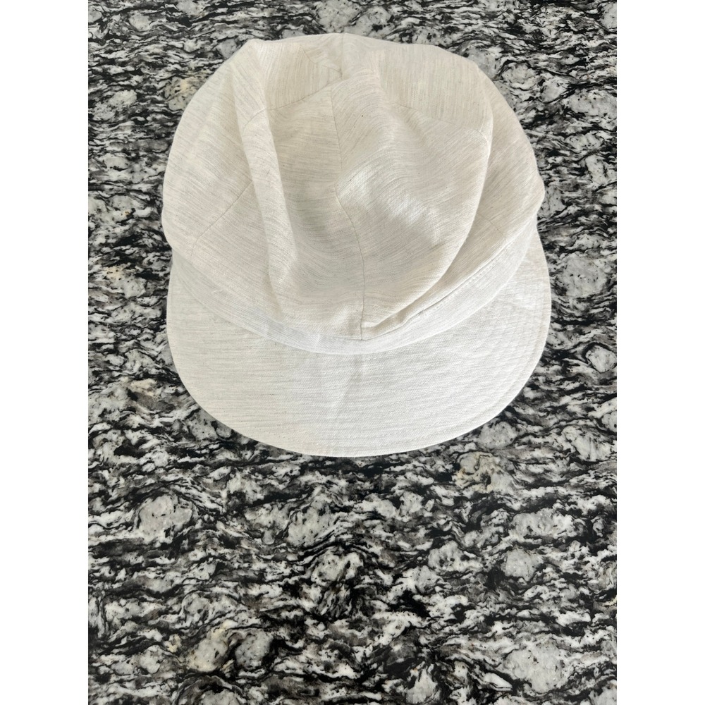 Siggi Womens Newsboy Cap Hat Cream Off White 100% Cotton Elastic Back 57-59cm